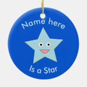 Helle Blue Celebration Star Custom Ornament (Hinten)