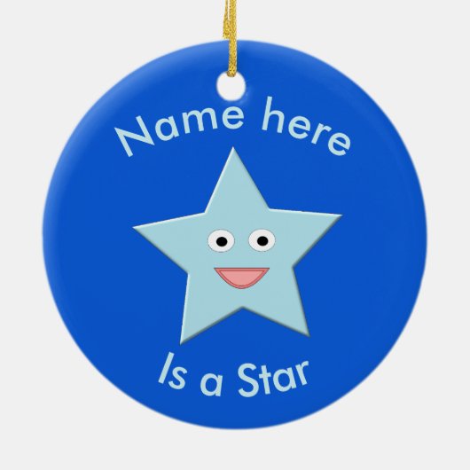 Helle Blue Celebration Star Custom Ornament (Hinten)