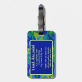 Helle Blue & Green Camouflage Glitzer Camouflage N Gepäckanhänger (Rückseite vertikal)