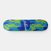 Helle Blue & Green Camouflage Glitzer Camouflage N Skateboard (Horizontal)