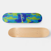 Helle Blue & Green Camouflage Glitzer Camouflage N Skateboard (Horizontal)