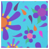 Helle Blue Mod Style Blume Stoff (Nahaufnahme)