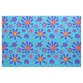 Helle Blue Mod Style Blume Stoff (Fat Quarter (45,7 x 55,9 cm))