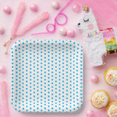 Helle Blue Polka Dots Preppy Multi-Anwendung Pappteller (Party)