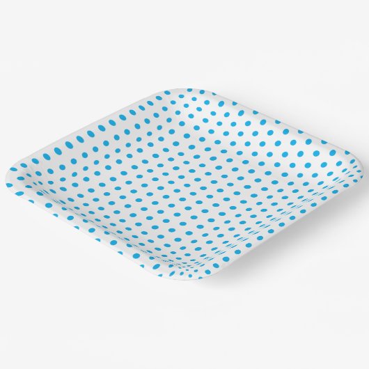 Helle Blue Polka Dots Preppy Multi-Anwendung Pappteller (Gewinkelt)
