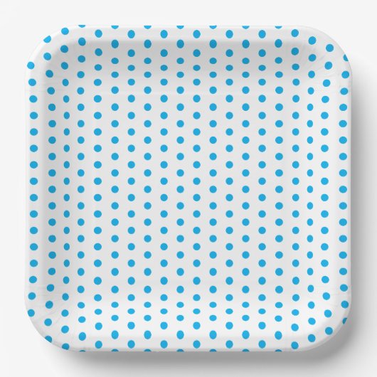Helle Blue Polka Dots Preppy Multi-Anwendung Pappteller (Vorderseite)