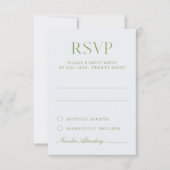 Helle Blue & Sage Green Elegante Wedding RSVP Card (Vorderseite)