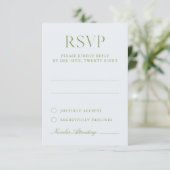 Helle Blue & Sage Green Elegante Wedding RSVP Card (Stehend Vorderseite)