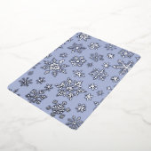 Helle Blue Silver Snowflake Foil Flat Holiday Card Folieneinladung (Gedreht)