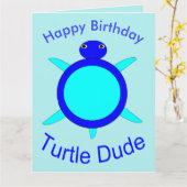 Helle Blue Turtle Typ Custom Card Karte (Gelbe Blume)