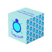 Helle Blue Turtle Typ Custom Foto Cube Würfel (Rückseite Schrägansicht)