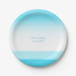 Helle Blue Watercolor Chic Wedding Party Teller