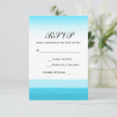 Helle Blue Watercolor Wedding RSVP Card (Stehend Vorderseite)