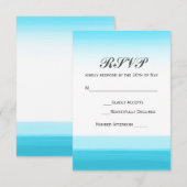 Helle Blue Watercolor Wedding RSVP Card Karte (Vorne/Hinten)
