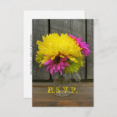 Helle Blume & Barnwood Wedding RSVP (Vorne/Hinten)