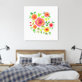 Helle Blume Blumenstrauß, Aquarellmalerei Leinwanddruck (Insitu (Schlafzimmer))