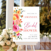 Helle Blume Blumenzitrus Brautparty WILLKOMMEN Poster