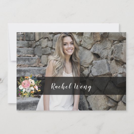 Helle Blume Boho Bewegung weg Party Foto Einladung (Rückseite)