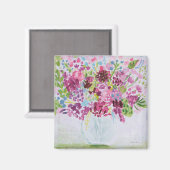 Helle Blume Bouquet Magnet (Vorderseite/Rückseite)