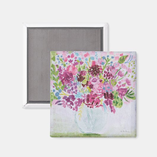 Helle Blume Bouquet Magnet (Vorderseite/Rückseite)