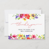 Helle Blume Brautparty Danke Karte (Vorderseite)