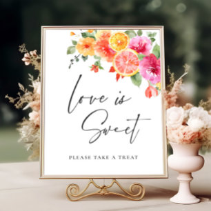 Helle Blume Citrus Slice Bridal Liebe ist süß Poster