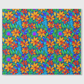 Helle Blume der Folklore Geschenkpapier (Flach)