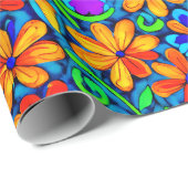 Helle Blume der Folklore Geschenkpapier (Rolleneckpunkt)