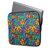 Helle Blume der Folklore Laptopschutzhülle (Vorderseite Links)