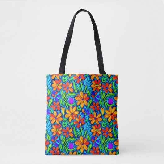 Helle Blume der Folklore Tasche (Vorderseite)