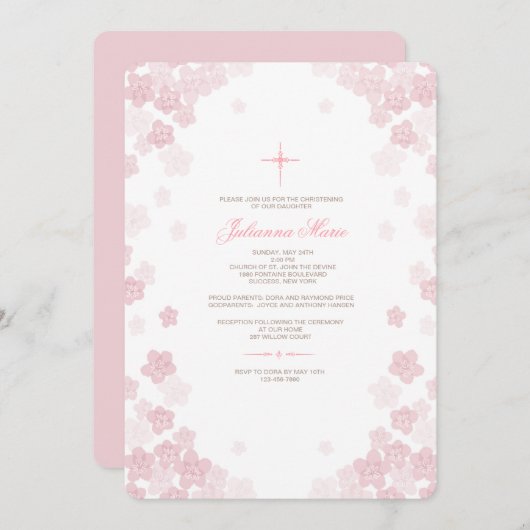 Helle Blume Einladung (Vorne/Hinten)