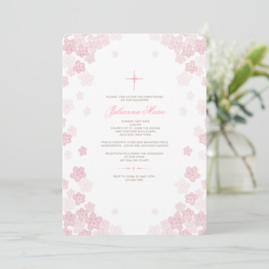 Helle Blume Einladung (Stehend Vorderseite)