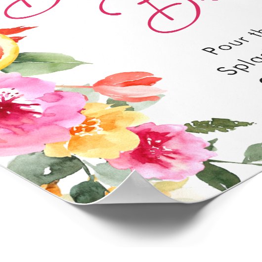 Helle Blume Floral Citrus Bridbly Bubbly Bar Poster (Ecke)