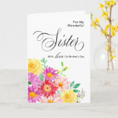 Helle Blume für die Schwester am Muttertag Karte (Gelbe Blume)