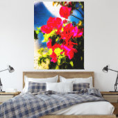 Helle Blume gearbeitete Canvas Print Leinwanddruck (Insitu (Schlafzimmer))