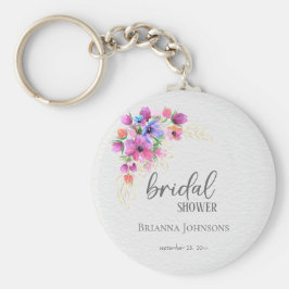 Helle Blume Golden Greenery Brautparty Schlüsselanhänger