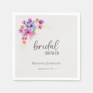 Helle Blume Golden Greenery Brautparty Serviette