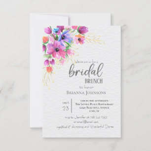 Helle Blume Golden Greenery Bridal Brunch Einladung