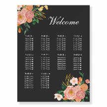 Helle Blume Hochzeitsdiagramm Poster 2