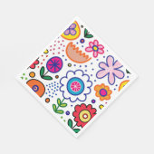 Helle Blume im Cartoon Serviette (Ecke)