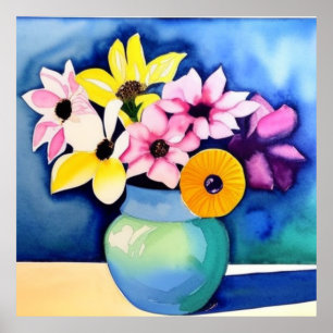 Helle Blume im Wasser Poster