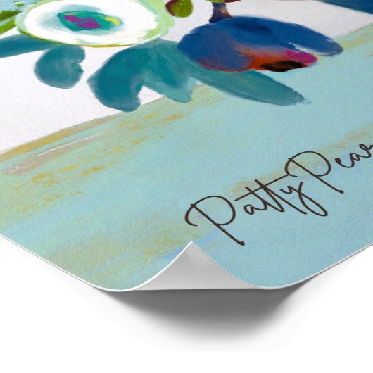 Helle Blume in einer Vase Poster (Ecke)