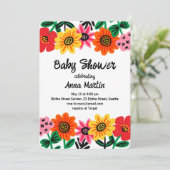 Helle Blume Kinderdusche Einladung (Stehend Vorderseite)