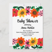 Helle Blume Kinderdusche Einladung (Vorderseite)