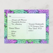 Helle Blume mit Menü-UAWG Einladungspostkarte (Rückseite)