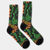 Helle Blume Pop aus schwarzem Hintergrund Socken (Rechts)