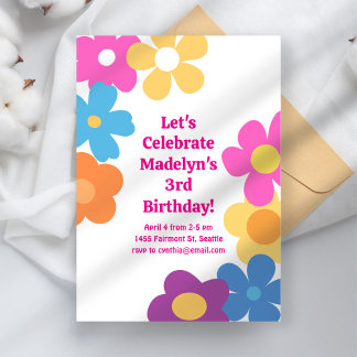 Helle Blume Power Geburtstag Einladung