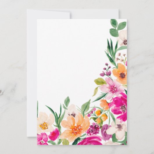 Helle Blume schreiben Blumenschrift Abschluss Dankeskarte (Rückseite)