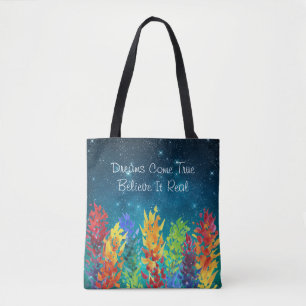 Helle Blume Starry Night Dreams Treten Tasche