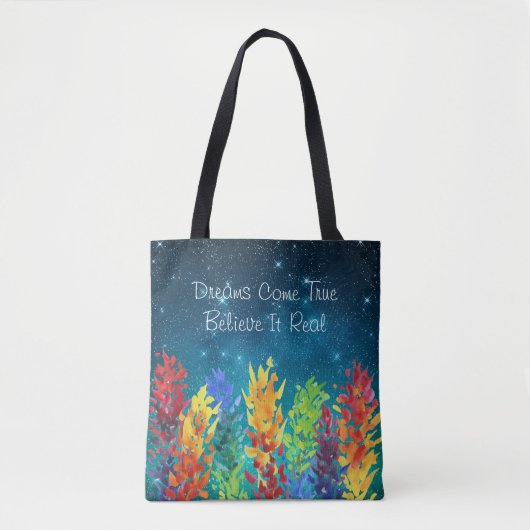 Helle Blume Starry Night Dreams Treten Tasche (Vorderseite)